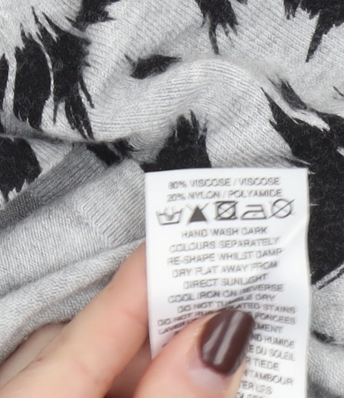 Minuet Women’s Grey Floral 3/4 Sleeve Pullover Jumper Size 16