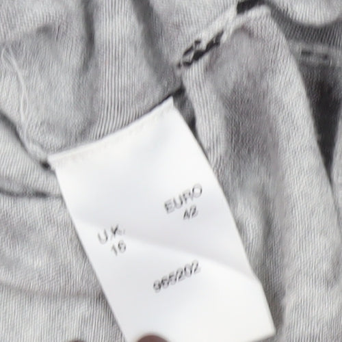 Minuet Women’s Grey Floral 3/4 Sleeve Pullover Jumper Size 16