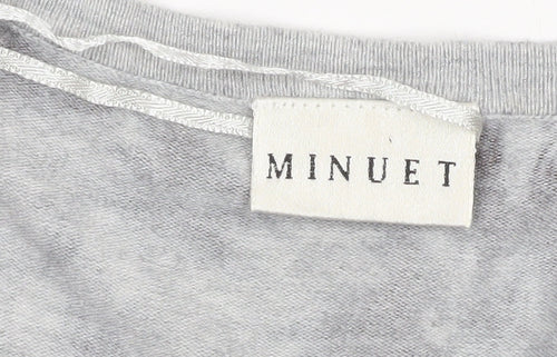 Minuet Women’s Grey Floral 3/4 Sleeve Pullover Jumper Size 16