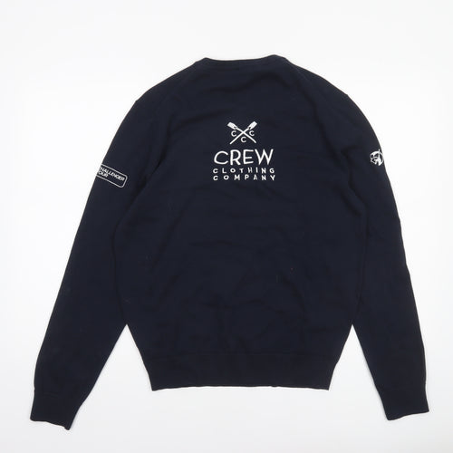 Crew Clothing Company Men’s Blue V-Neck Cotton Pullover Jumper L