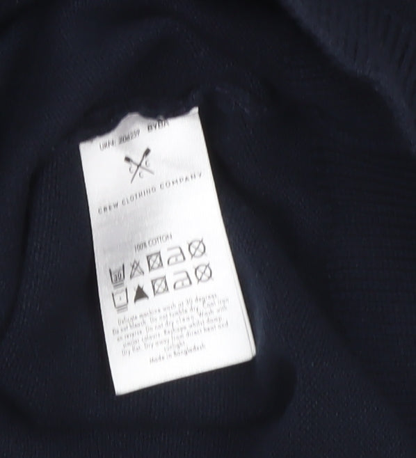 Crew Clothing Company Men’s Blue V-Neck Cotton Pullover Jumper L