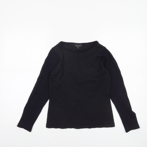 EAST Womens Black Wool Blend Crew Neck Long Sleeve Jumper Size 12