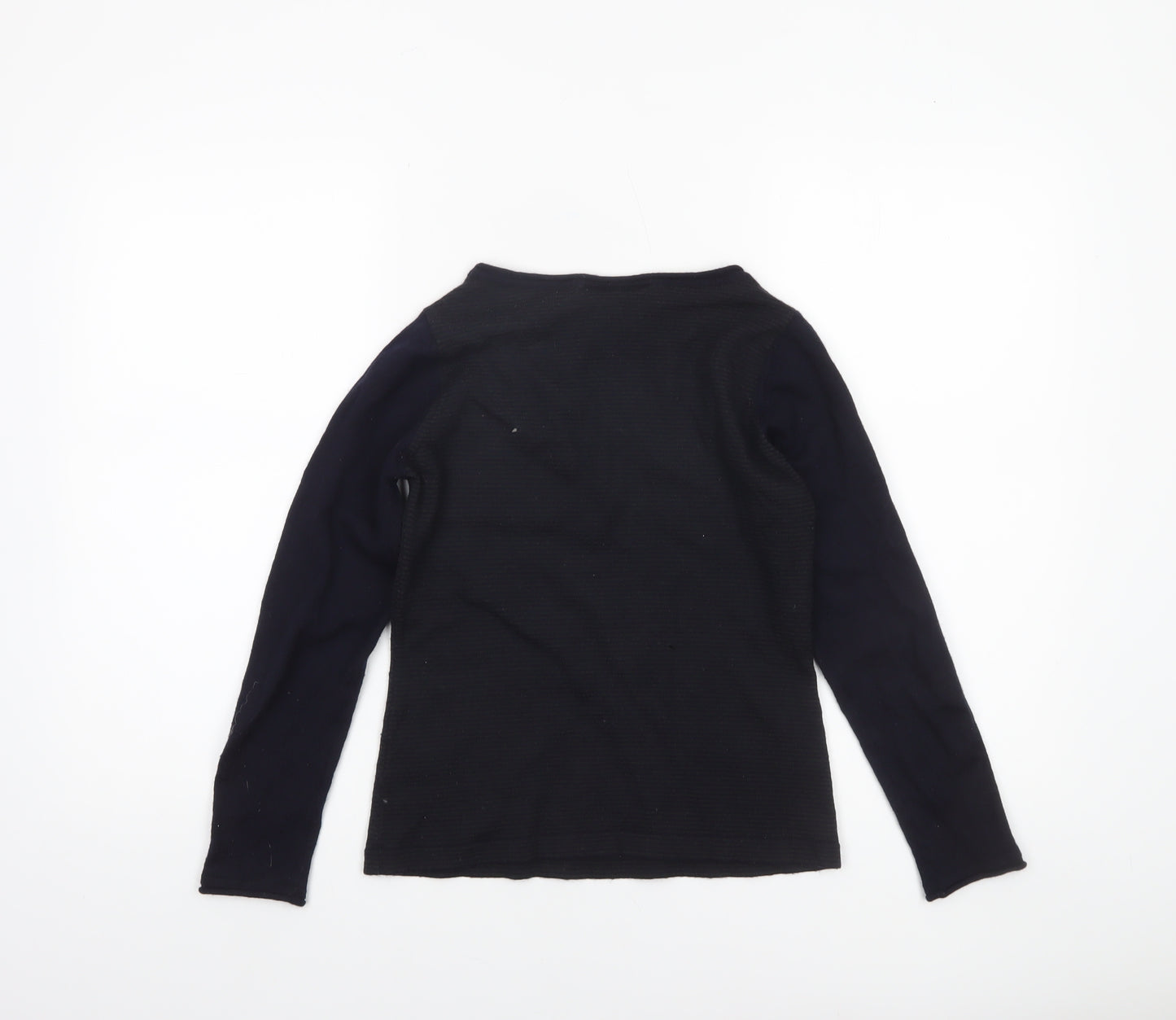 EAST Womens Black Wool Blend Crew Neck Long Sleeve Jumper Size 12