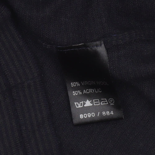 EAST Womens Black Wool Blend Crew Neck Long Sleeve Jumper Size 12