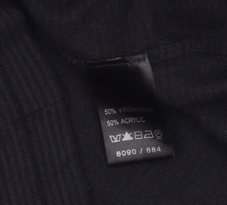 EAST Womens Black Wool Blend Crew Neck Long Sleeve Jumper Size 12