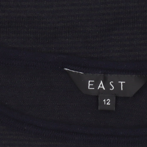 EAST Womens Black Wool Blend Crew Neck Long Sleeve Jumper Size 12