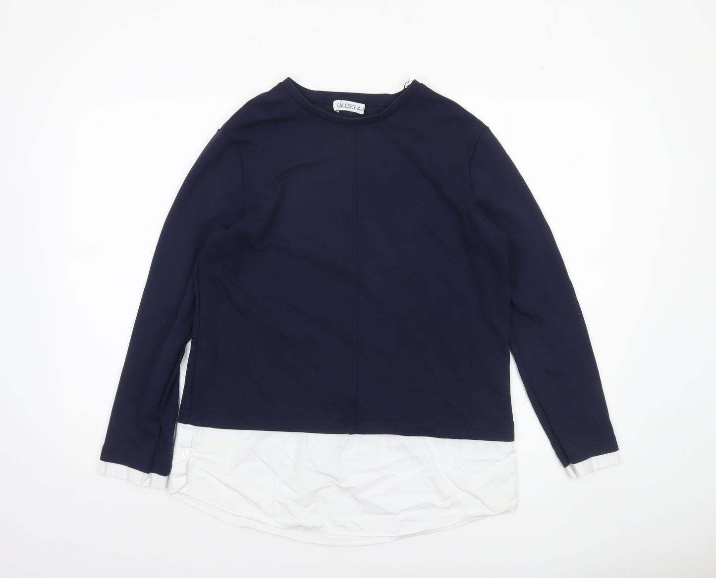 Gallery Women’s Blue Long Sleeve Layered Style Blouse Size S