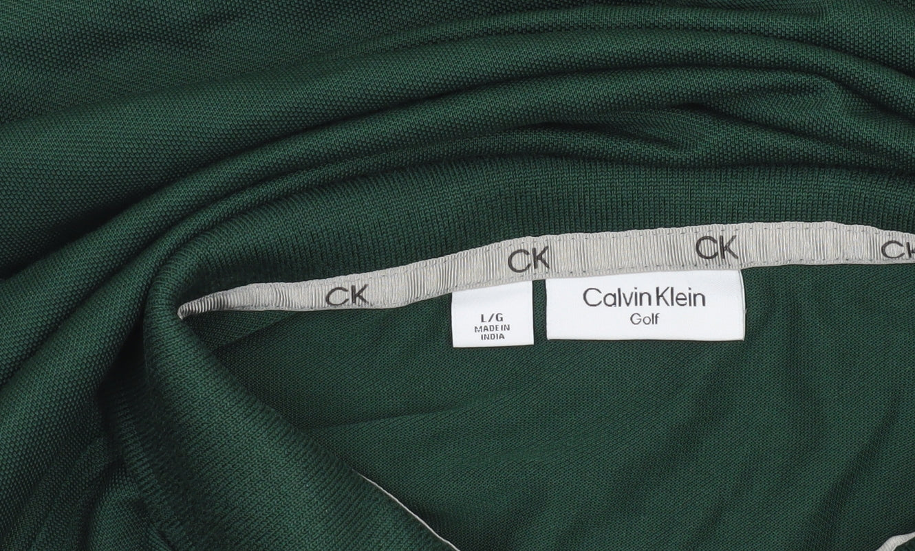 Calvin Klein Golf Men's Green Regular Fit Polo Shirt Size L