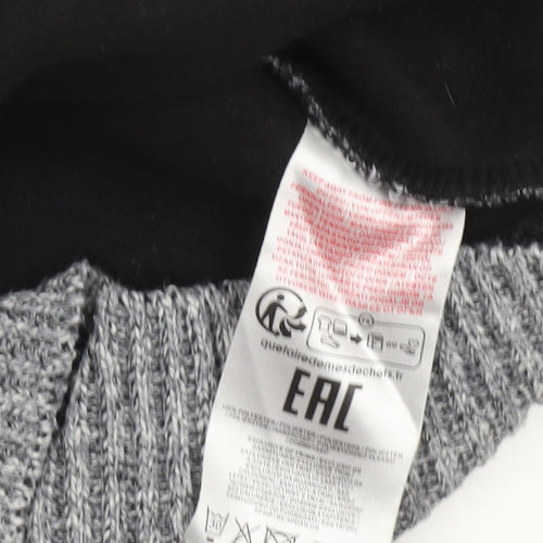 Kensington Eastside Men's Grey Colour Block Chunky Knit Pullover Jumper 3XL