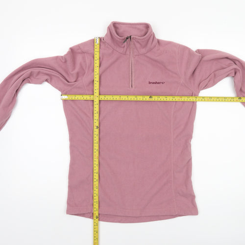 Brasher Women's Pink Fleece 1/2 Zip Pullover Sweatshirt UK 10