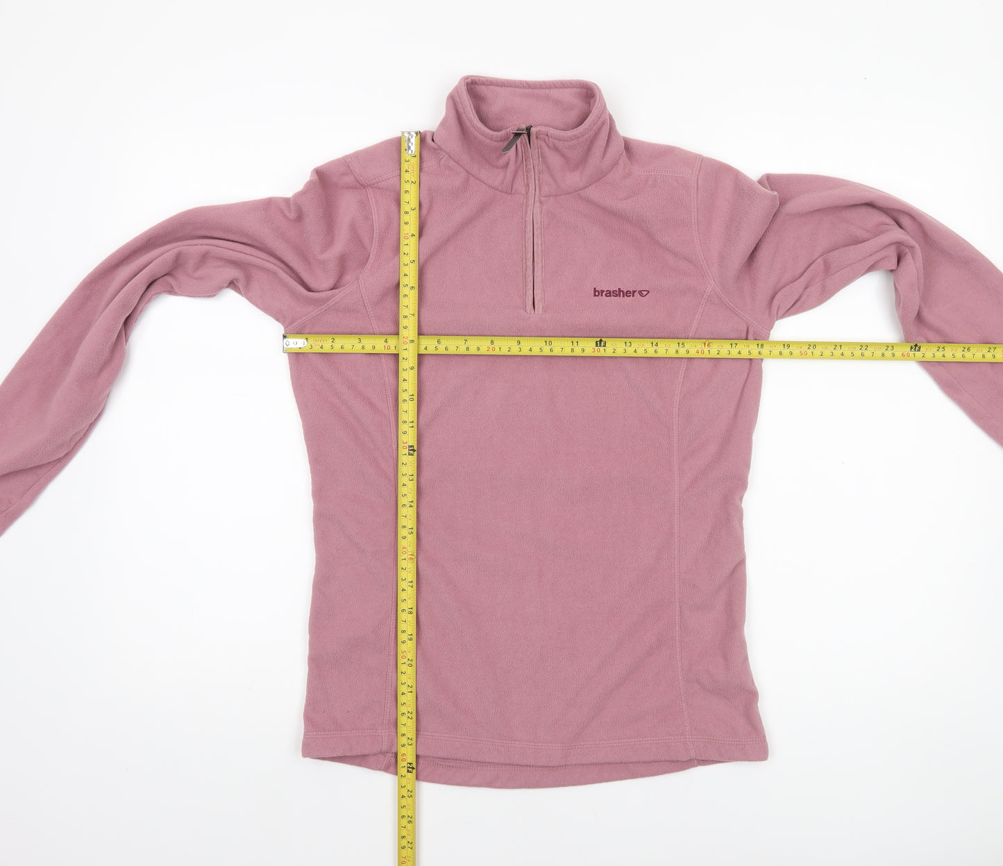 Brasher Women's Pink Fleece 1/2 Zip Pullover Sweatshirt UK 10