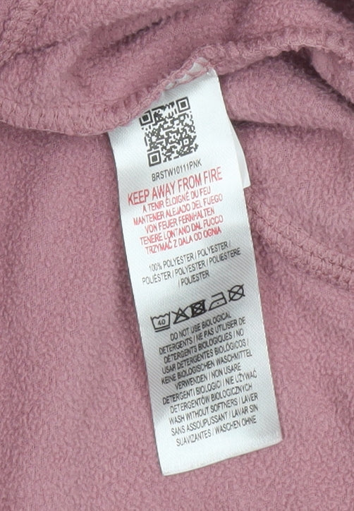 Brasher Women's Pink Fleece 1/2 Zip Pullover Sweatshirt UK 10