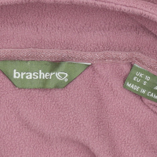 Brasher Women's Pink Fleece 1/2 Zip Pullover Sweatshirt UK 10