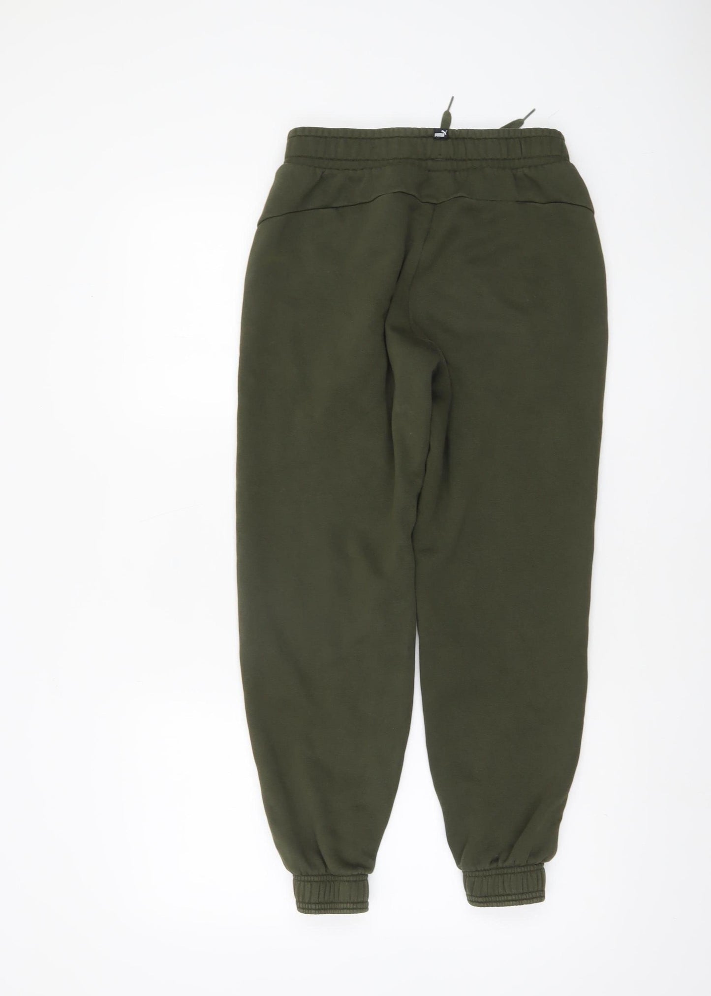 Puma Boys Green Jogger Sweatpants 13-14 Years Elastic Waist Fleece Trousers