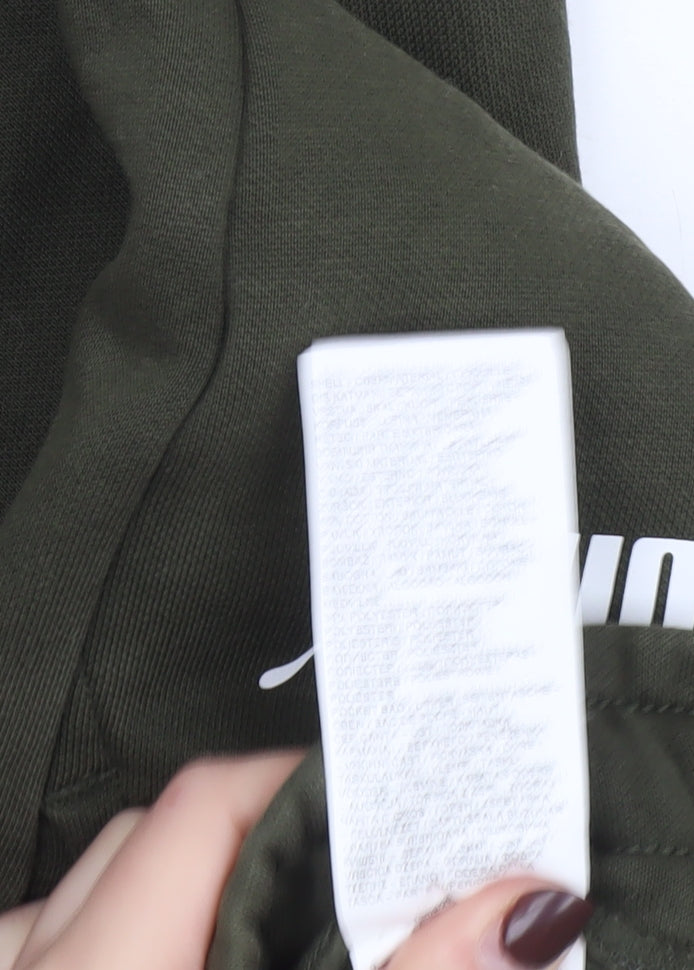 Puma Boys Green Jogger Sweatpants 13-14 Years Elastic Waist Fleece Trousers