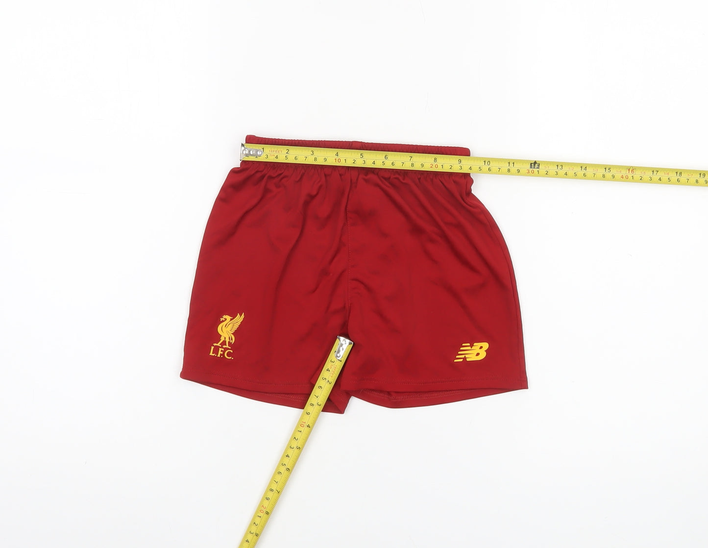 New Balance Boys Red Liverpool FC Athletic Shorts 2/3Y Polyester Activewear