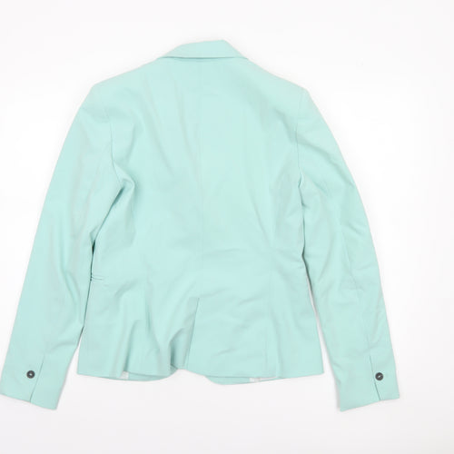 Zara Women Mint Green Fitted Single-Breasted Blazer Size 10