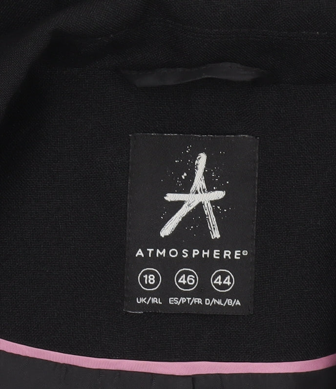 Atmosphere Women's Black Blazer UK 18 Classic Single-Breasted Jacket