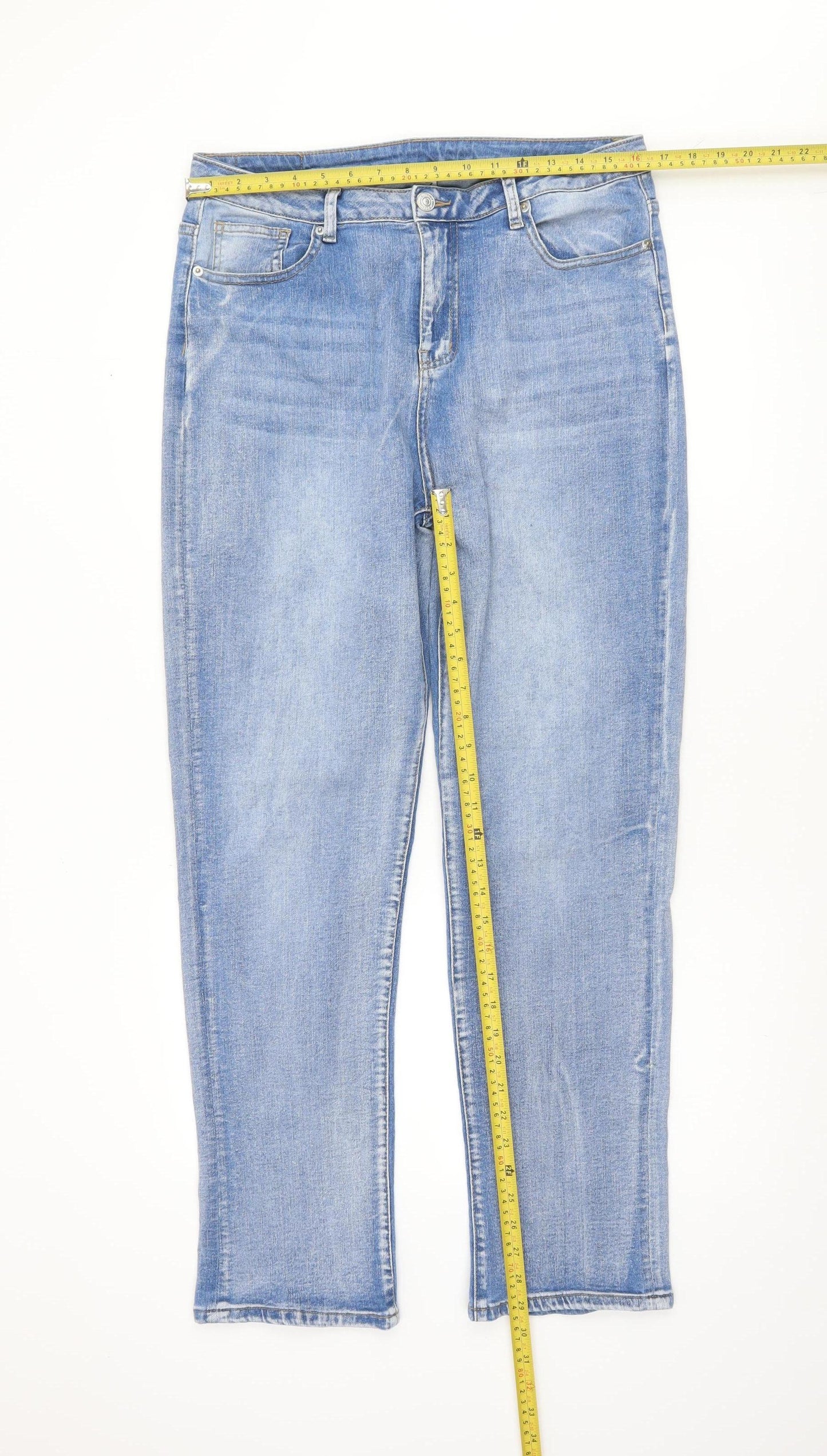 NAIIF Women’s Blue Straight Leg Stretch Denim Jeans Size XL