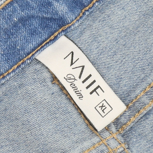 NAIIF Women’s Blue Straight Leg Stretch Denim Jeans Size XL