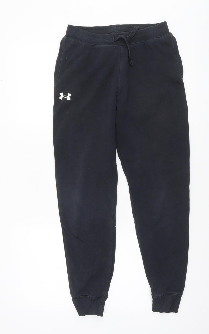 Under Armour Boys Black Jogger Fleece Trousers Size 12 Years