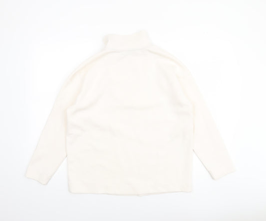 Dunnes Women Ivory XS 1/4 Zip Fleece Sweatshirt Pullover