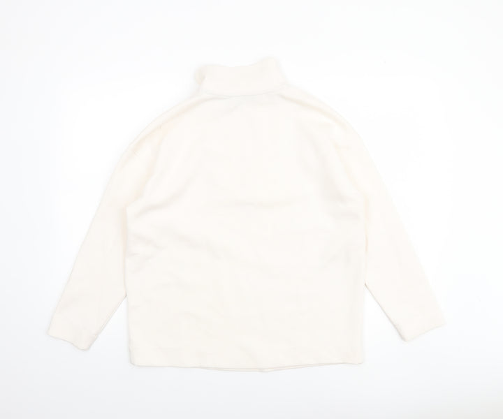 Dunnes Women Ivory XS 1/4 Zip Fleece Sweatshirt Pullover