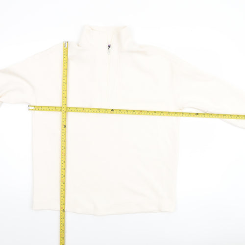 Dunnes Women Ivory XS 1/4 Zip Fleece Sweatshirt Pullover