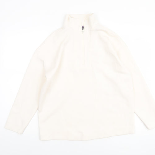 Dunnes Women Ivory XS 1/4 Zip Fleece Sweatshirt Pullover
