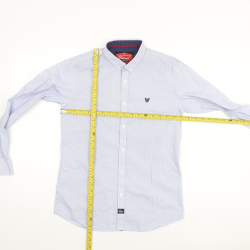 Diesel Boys Blue Button-Down Long Sleeve Cotton Shirt Age 13