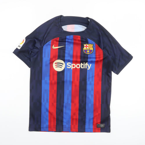 Nike Boys Multicoloured L Barcelona Football Shirt Athletic Dri-Fit Top