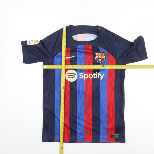 Nike Boys Multicoloured L Barcelona Football Shirt Athletic Dri-Fit Top