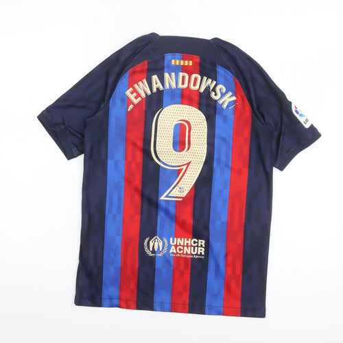 Nike Boys Multicoloured L Barcelona Football Shirt Athletic Dri-Fit Top