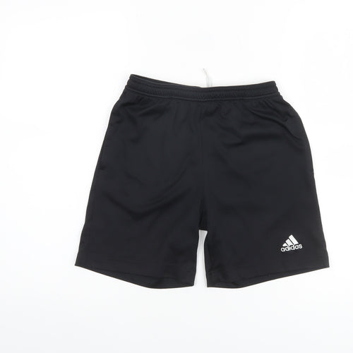 adidas Boys Black Athletic Sports Shorts Size 12 Years Lightweight Activewear