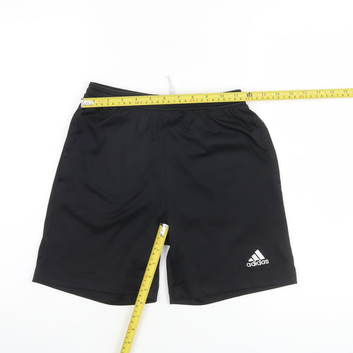 adidas Boys Black Athletic Sports Shorts Size 12 Years Lightweight Activewear
