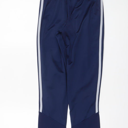 Adidas Boys Blue 12 Years Jogger Trousers with Stripes and Elastic Waist