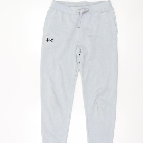 Under Armour Boys Grey Jogger Trousers 13 Years Fleece Elastic Waist