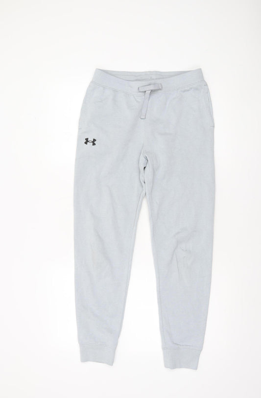 Under Armour Boys Grey Jogger Trousers 13 Years Fleece Elastic Waist