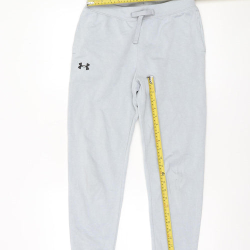 Under Armour Boys Grey Jogger Trousers 13 Years Fleece Elastic Waist