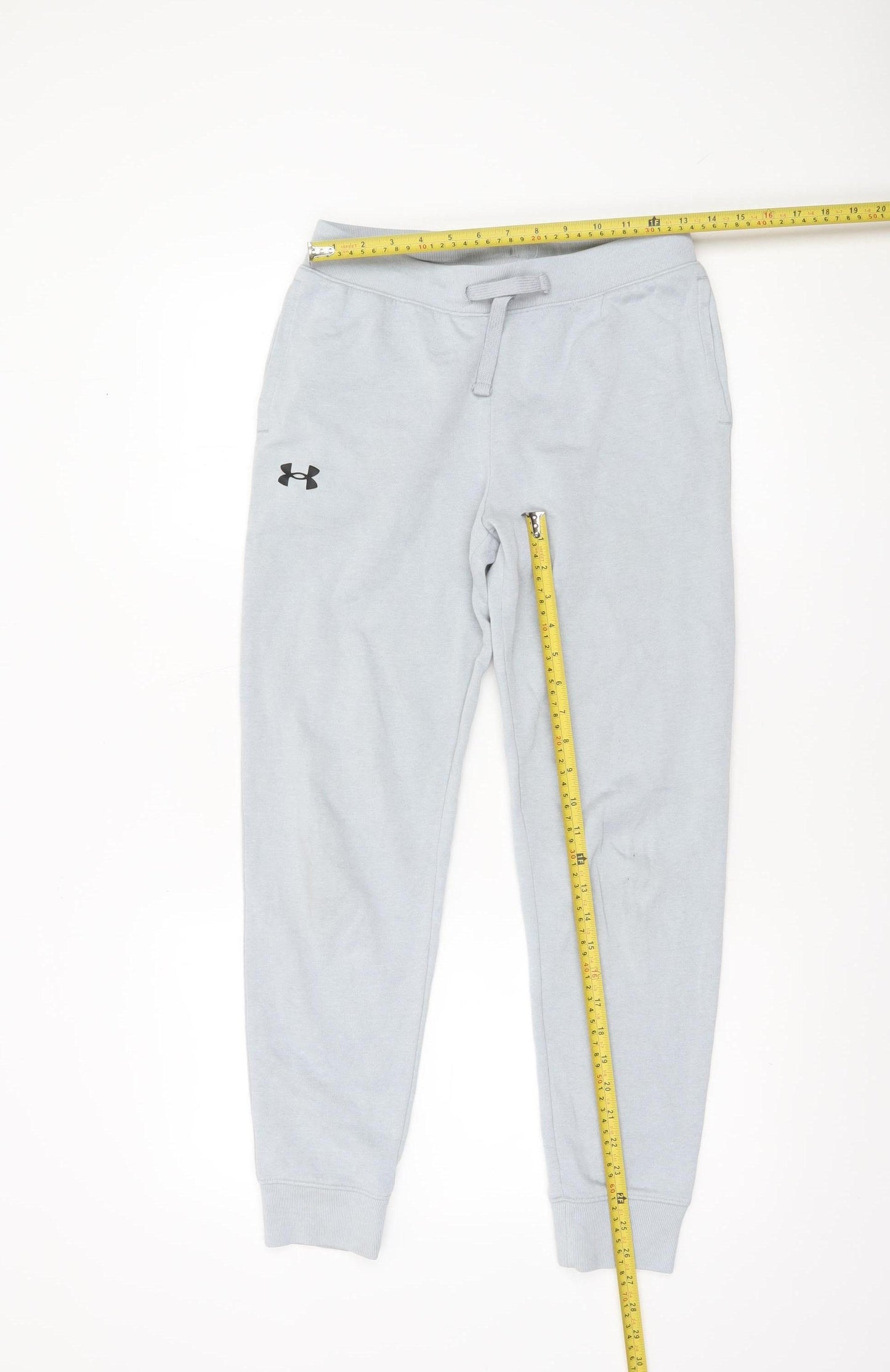 Under Armour Boys Grey Jogger Trousers 13 Years Fleece Elastic Waist