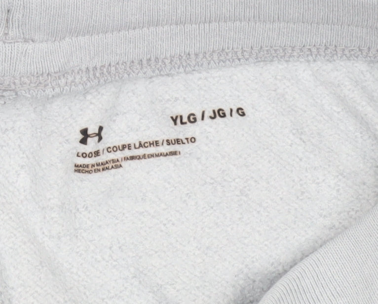 Under Armour Boys Grey Jogger Trousers 13 Years Fleece Elastic Waist