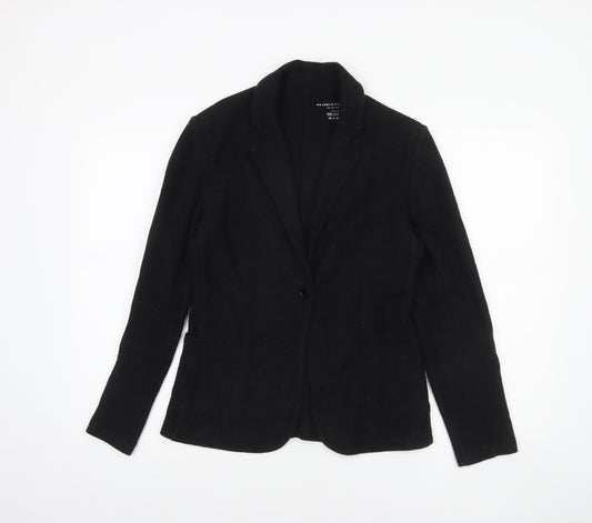 Majestic Filatures Women's Black Cotton Cashmere Blazer Size S Classic Fit