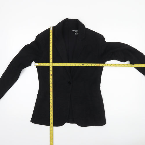 Majestic Filatures Women's Black Cotton Cashmere Blazer Size S Classic Fit
