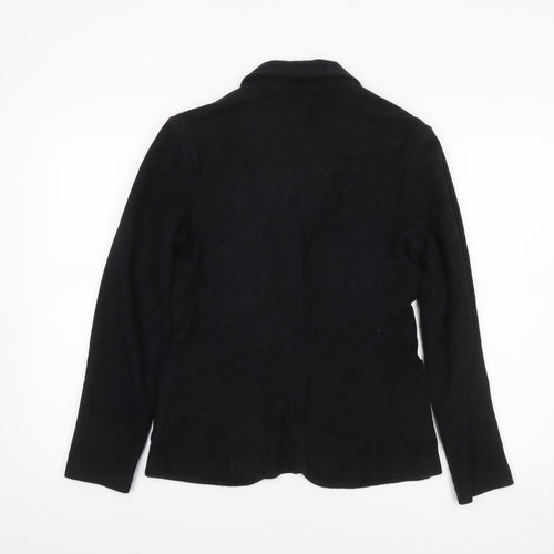 Majestic Filatures Women's Black Cotton Cashmere Blazer Size S Classic Fit