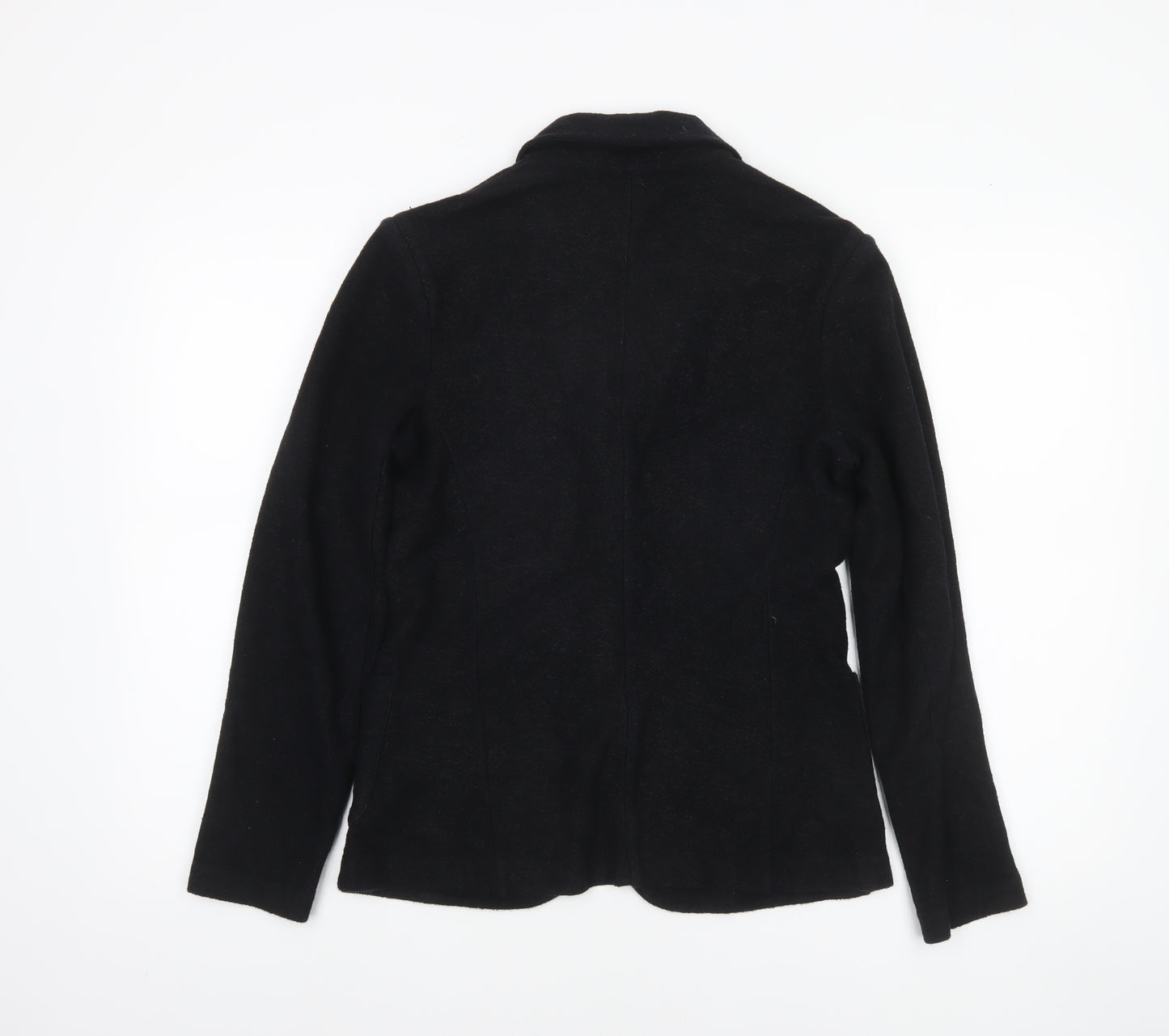 Majestic Filatures Women's Black Cotton Cashmere Blazer Size S Classic Fit