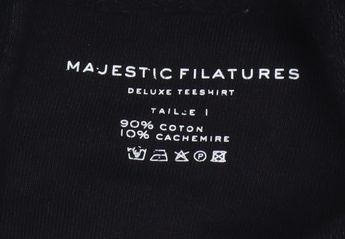 Majestic Filatures Women's Black Cotton Cashmere Blazer Size S Classic Fit