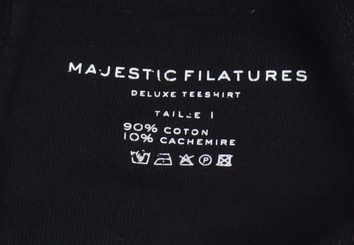 Majestic Filatures Women's Black Cotton Cashmere Blazer Size S Classic Fit