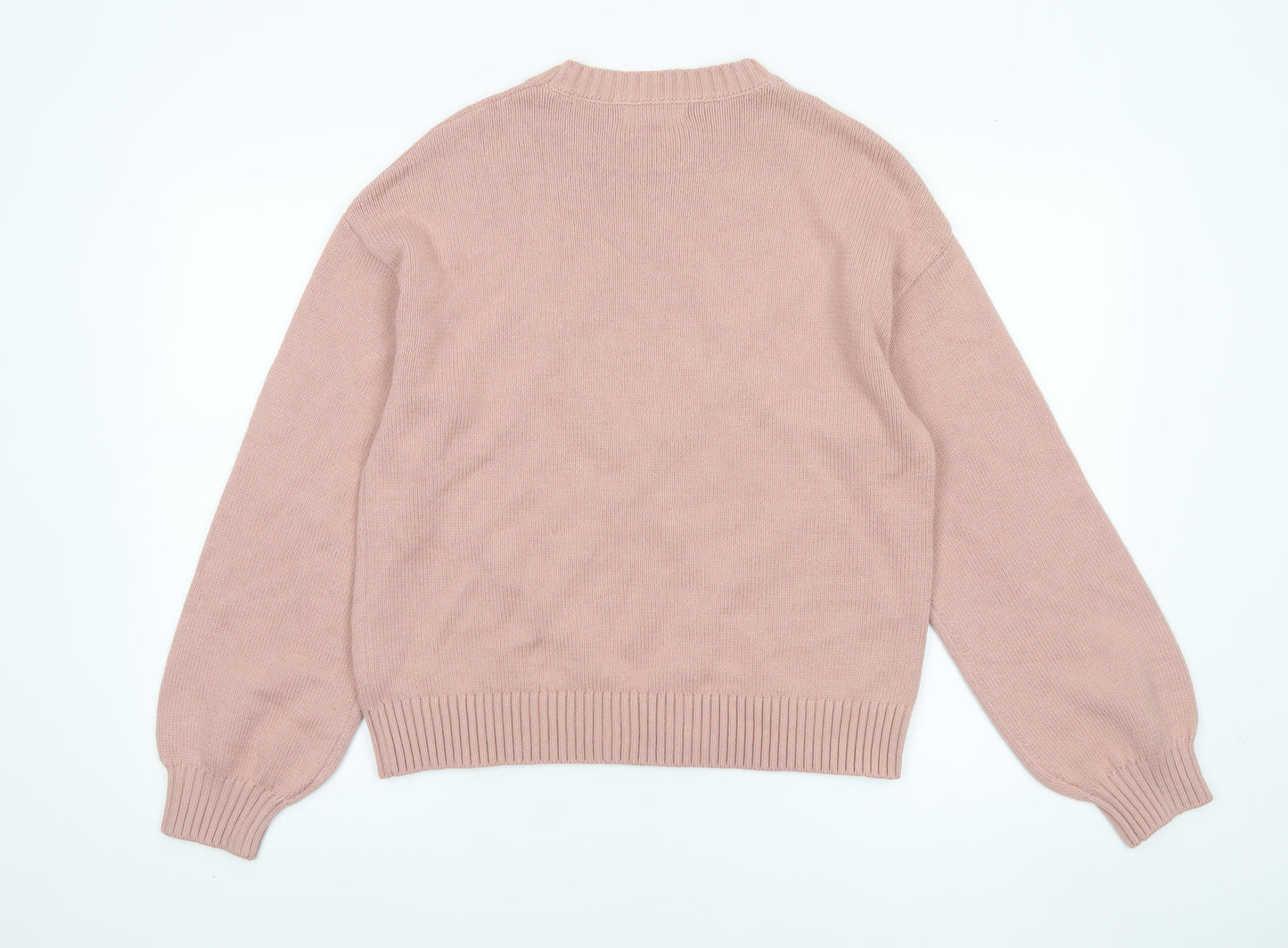 Marks and Spencer Womens Pink Beaded Argyle Knit Jumper M