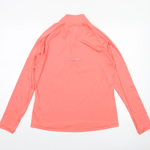 Asics Women Pink Long Sleeve 1/4 Zip Running Pullover Top Size M