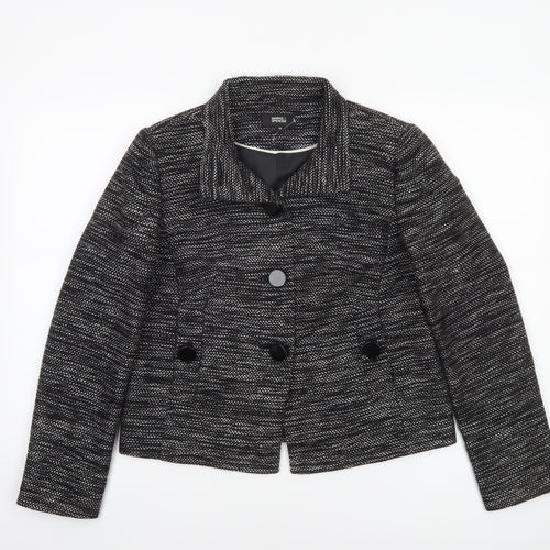 Marks and Spencer Womens Black Size 12 Double-Breasted Blazer